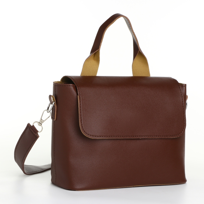 Сумка-мессенджер на клапане, цвет коричневый Сумка-мессенджер на клапане, цвет коричневый