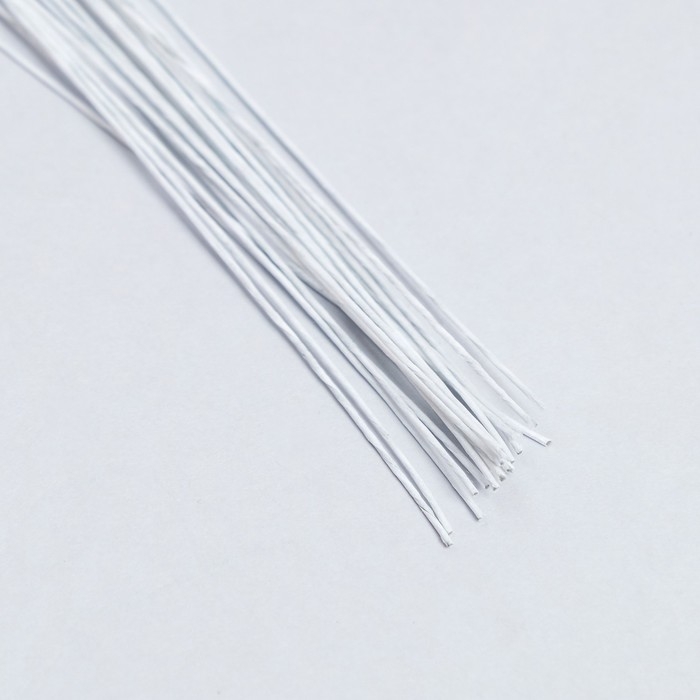 Флористическая проволока в бумажной оплётке  Флористическая проволока в бумажной оплётке "Белая", длина 40 см, 0,7 мм, набор 30 шт