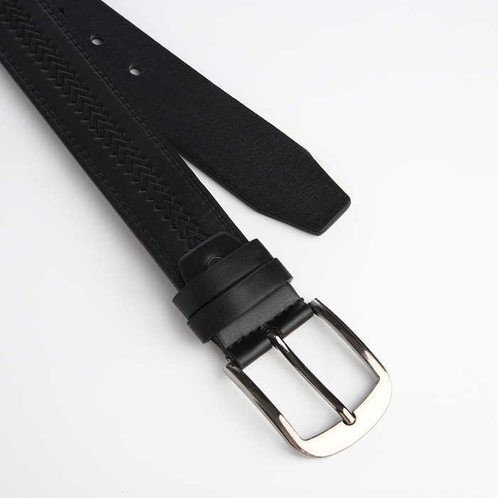 Ремень мужской «Великан», ширина 4 см, винт, пряжка металл, цвет чёрный Ремень мужской «Великан», ширина 4 см, винт, пряжка металл, цвет чёрный