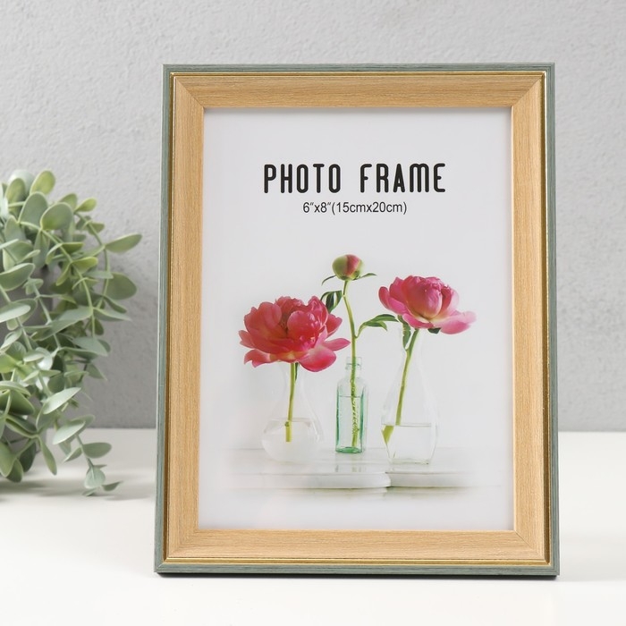 Фоторамка пластик 15х20 см Фоторамка пластик 15х20 см "Дерево с золотой каймой" 17,6х22,6 см