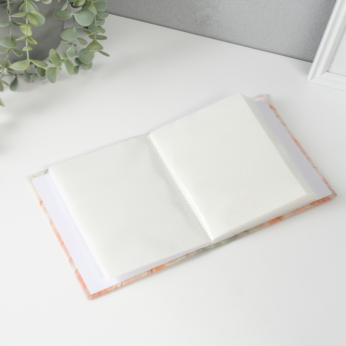 Фотоальбом на 40 фото 10х15 см "Персиковый мрамор и башня" в коробке 17х14х5 см