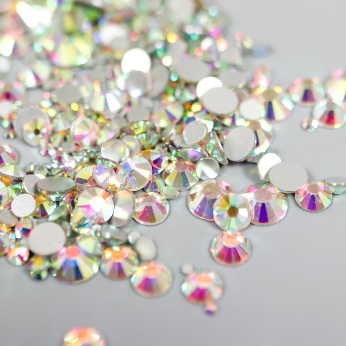 Декор для творчества стекло Декор для творчества стекло "Стразы усечённый конус. Белый хамелеон" d=1,5-6,5мм н-р 1000 шт 74595