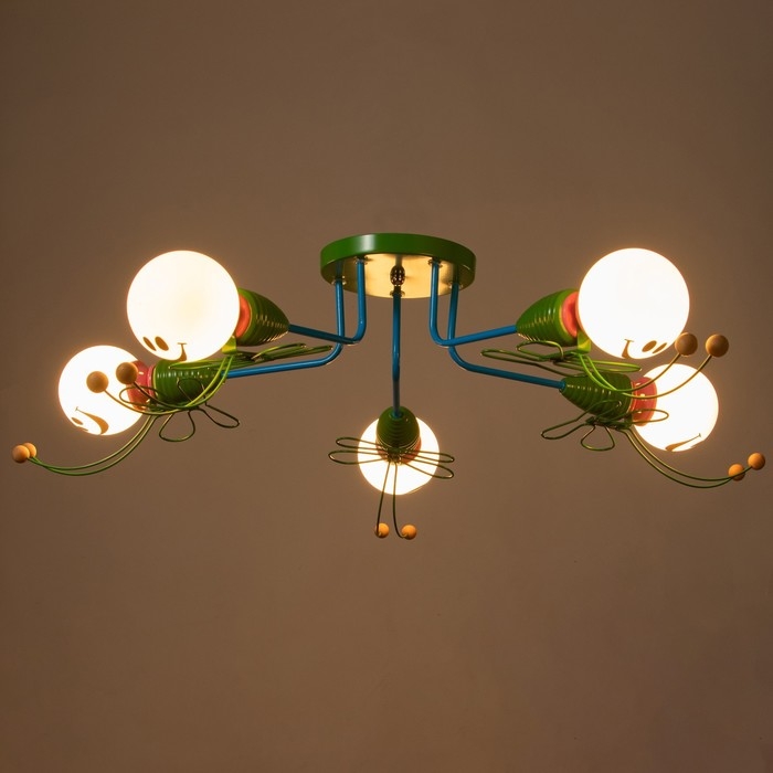Люстра Люстра "Букашки" 5хЕ27 зеленый 68х68х25 см BayerLux