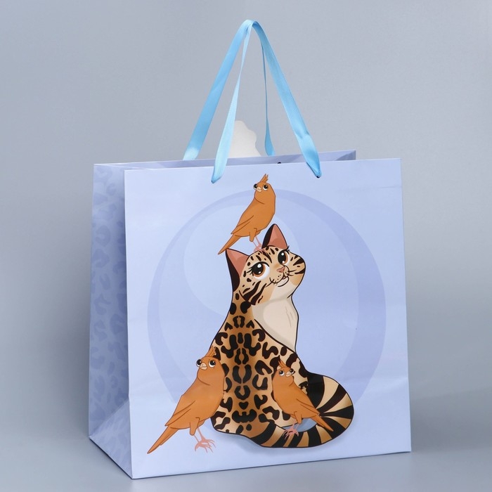 Пакет подарочный, упаковка, «Кот», 30 х 30 х 15 см Пакет подарочный, упаковка, «Кот», 30 х 30 х 15 см