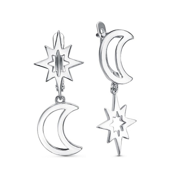 Серьги «Звёздная ночь», посеребрение Серьги «Звёздная ночь», посеребрение