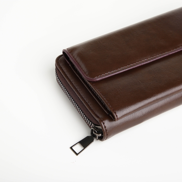 Портмоне мужское на молнии, отдел для карт, монет, цвет коричневый Портмоне мужское на молнии, отдел для карт, монет, цвет коричневый