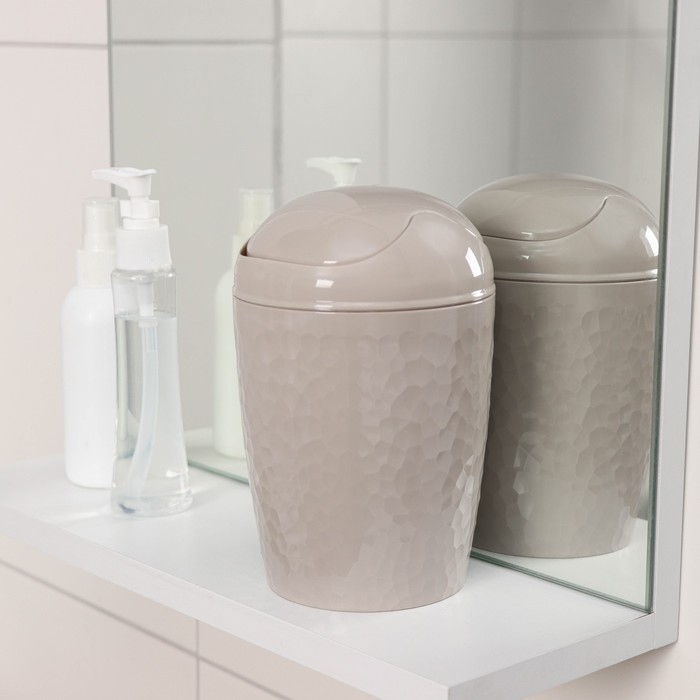 Контейнер для мусора настольный Tule, 1 л, d=11.2 см, h=17.5 см, цвет бежевый Контейнер для мусора настольный Tule, 1 л, d=11.2 см, h=17.5 см, цвет бежевый