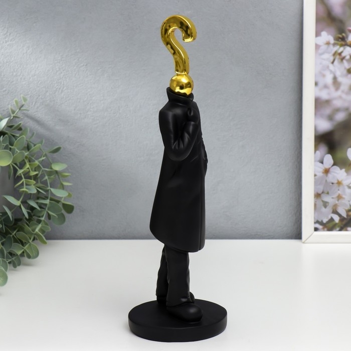 Сувенир полистоун  Сувенир полистоун "Человек - Вопросительный знак" чёрный с золотом 33х10х10 см