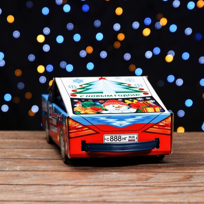 Новый год. Подарочная коробка Новый год. Подарочная коробка "Новогодние гонки" 11,3 х 31,5 х 13,3 см.