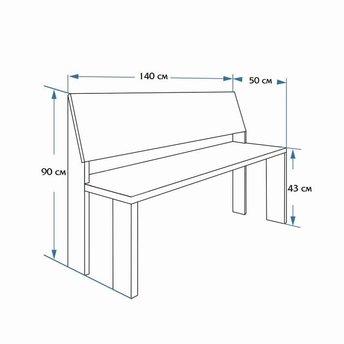 Скамейка, наличник 140×50×90см "Добропаровъ"