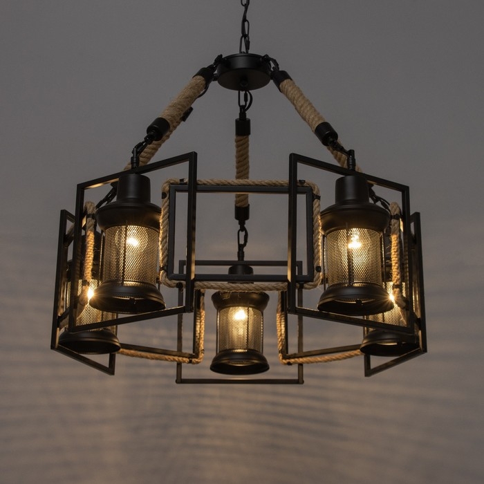 Люстра Люстра "Мейлед" 5хЕ27 черный 65х65х28 см