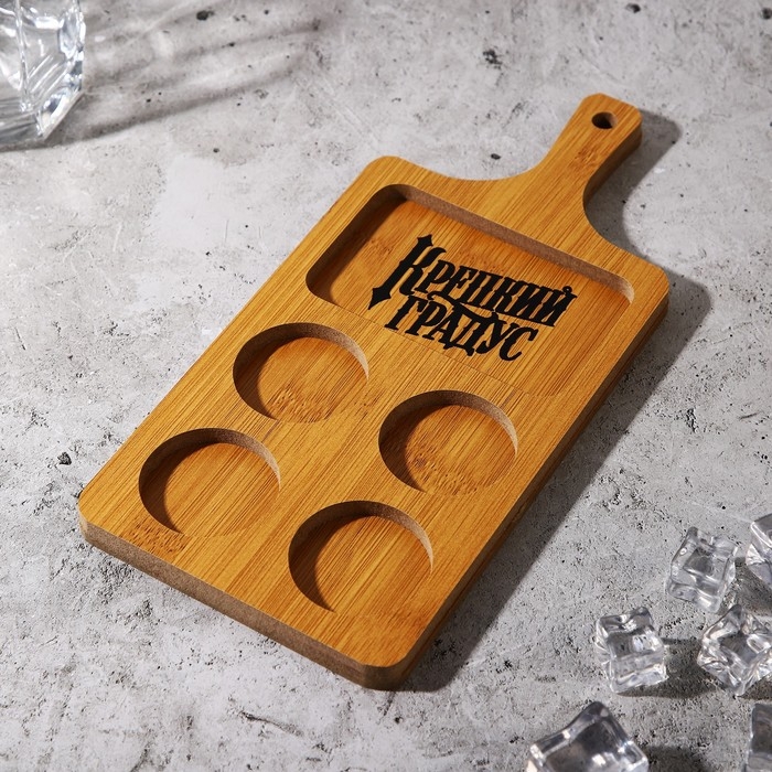 Доска сервировочная для подачи шотов, дерево «Крепкий градус», 12.7х26.8 см Доска сервировочная для подачи шотов, дерево «Крепкий градус», 12.7х26.8 см