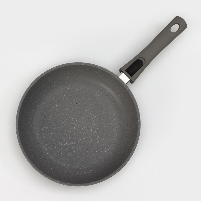 Сковорода, d=26 см, съёмная ручка, антипригарное покрытие, цвет серый Сковорода, d=26 см, съёмная ручка, антипригарное покрытие, цвет серый