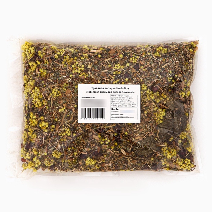 Травяная запарка для бани, сауны и кедровой бочки «Тибетская смесь для вывода токсинов», 1 кг Травяная запарка для бани, сауны и кедровой бочки «Тибетская смесь для вывода токсинов», 1 кг
