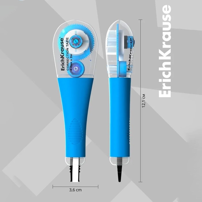 Корректирующая лента 4,2 мм х 8 м, ErichKrause Arctic white, супер-белая, резиновый держатель, блистер Корректирующая лента 4,2 мм х 8 м, ErichKrause Arctic white, супер-белая, резиновый держатель, блистер