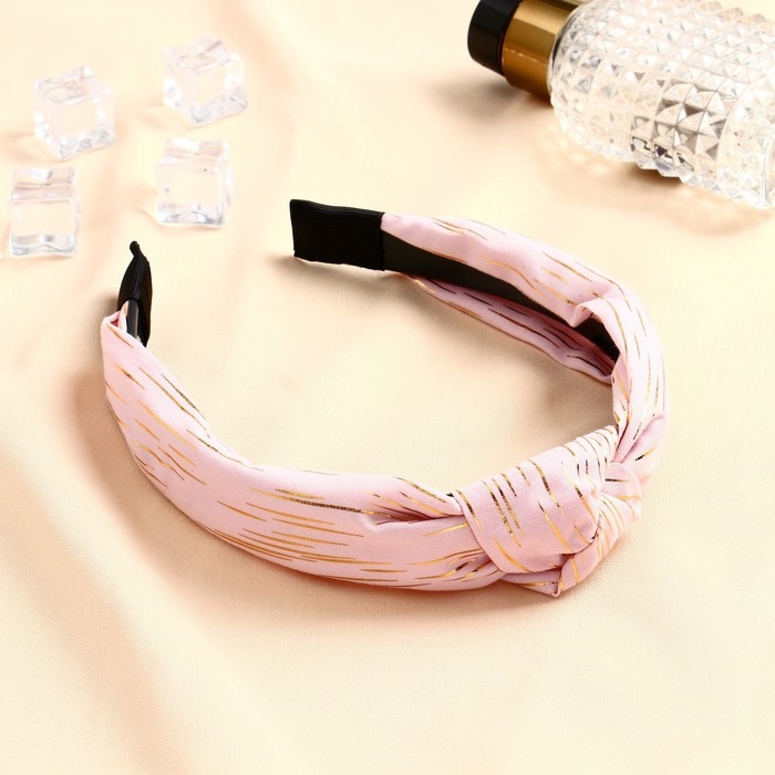 Ободок для волос Ободок для волос "Амата" золотая нить, 3 см, розовый