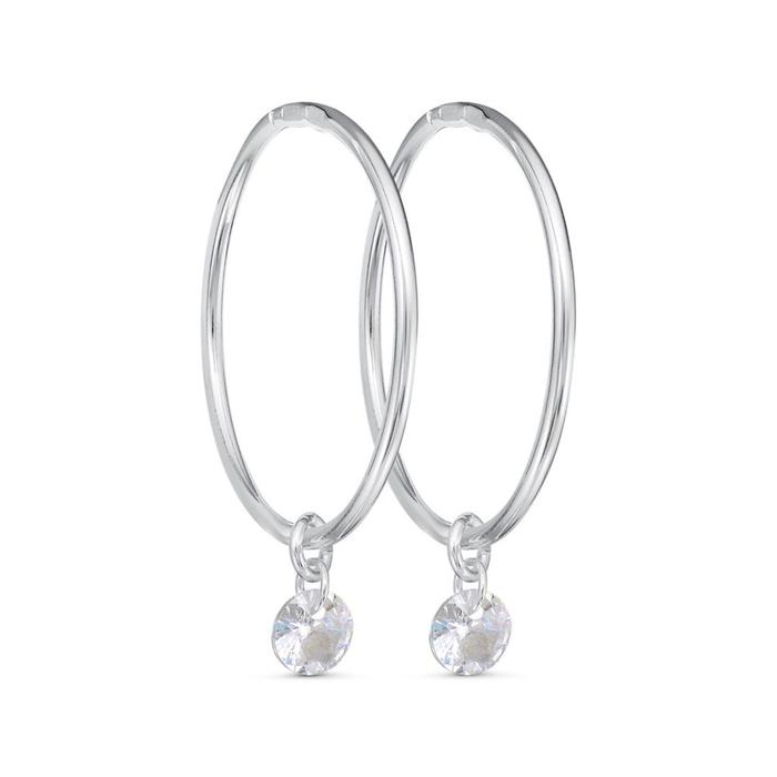 Серьги-кольца «Невесомость», посеребрение, цвет белый d=3.6