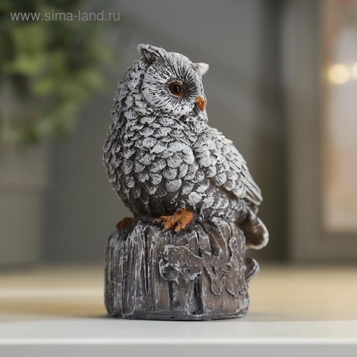 Сувенир полистоун Сувенир полистоун "Филин на пеньке" МИКС 9х7х5 см