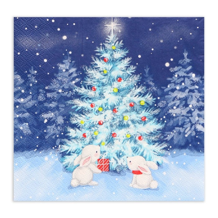 Новый год. Салфетки бумажные Home Classic Новый год. Салфетки бумажные Home Classic "В новогоднюю ночь", 3 слоя, 20 листов