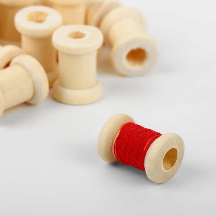 Набор деревянных катушек без покрытия, 50 шт, d = 1,3 × 1,9 см Набор деревянных катушек без покрытия, 50 шт, d = 1,3 × 1,9 см