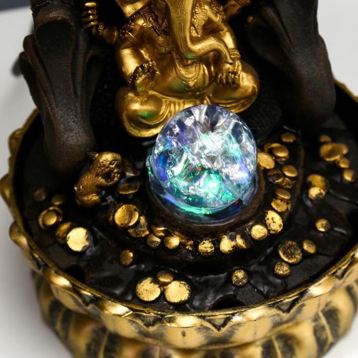 Фонтан настольный от сети, подсветка "Ганеша у арки" 28х20,5х20,5 см