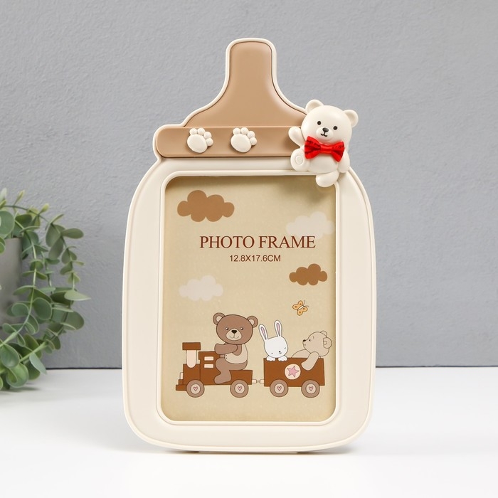 Фоторамка пластик 13х18 см Фоторамка пластик 13х18 см "Детская бутылочка" МИКС 17х3,5х28 см