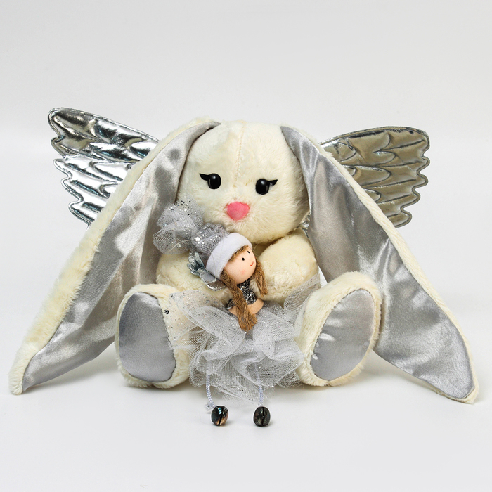 Новогодняя мягкая игрушка «Ангельская Li», заяц, 25 см, на новый год Новогодняя мягкая игрушка «Ангельская Li», заяц, 25 см, на новый год