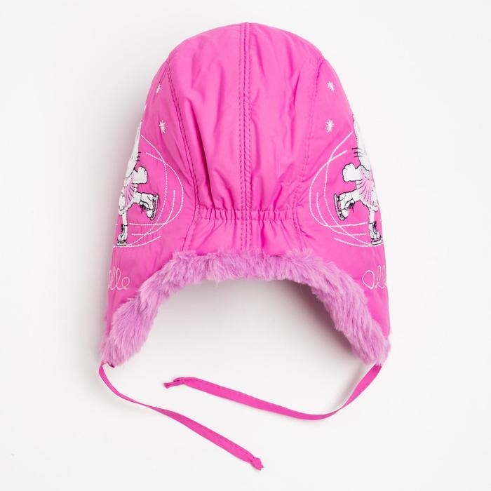 Шапка для девочки, цвет лиловый, размер 48