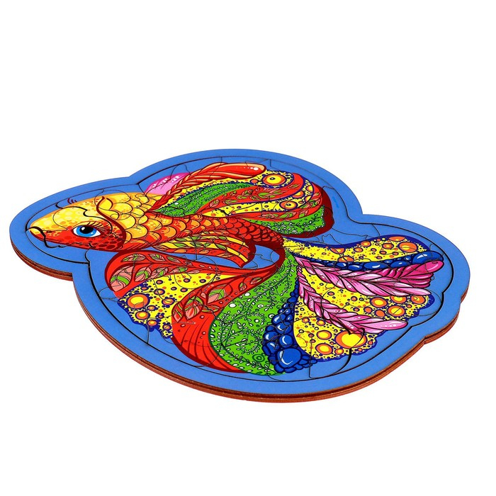 Пазл деревянный фигурный «Рыбка», 64 элементов Пазл деревянный фигурный «Рыбка», 64 элементов