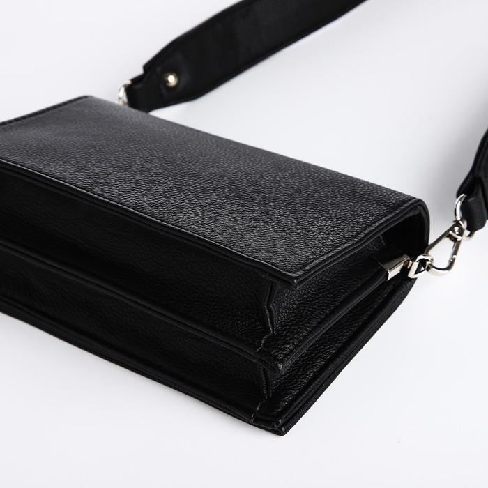 Сумка женская TEXTURA, мессенджер, маленький размер, цвет чёрный Сумка женская TEXTURA, мессенджер, маленький размер, цвет чёрный