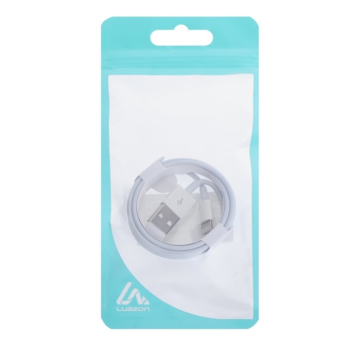 Кабель Luazon, Lightning - USB, 1 А, 0.9 м, белый Кабель Luazon, Lightning - USB, 1 А, 0.9 м, белый