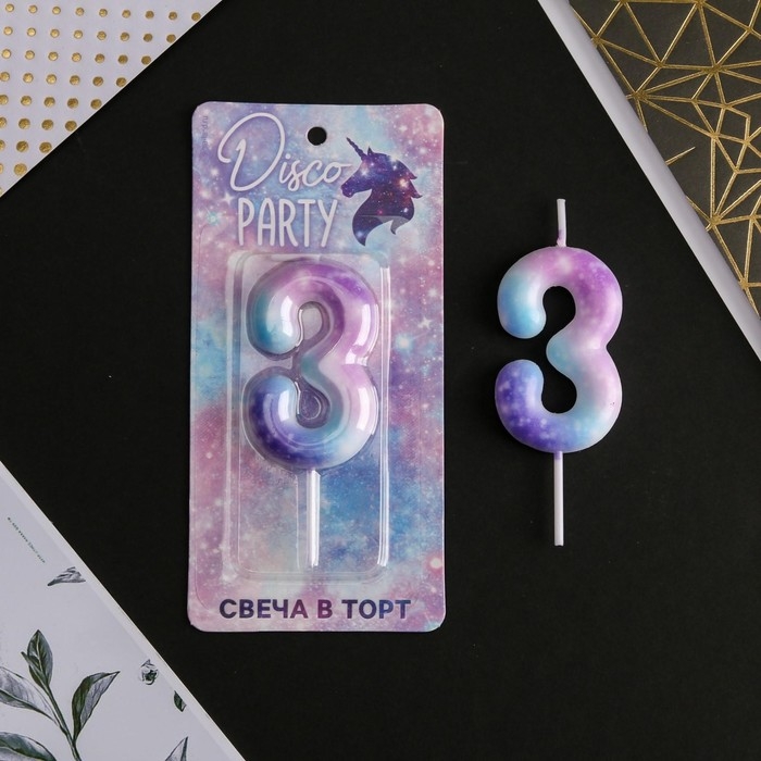 Свеча для торта, цифра «3», 5,5 х 8 см Свеча для торта, цифра «3», 5,5 х 8 см