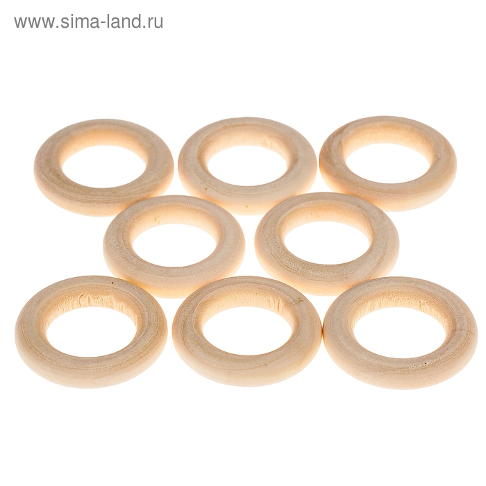 Кольца деревянные d=30 мм (набор 8 шт) без покрытия Кольца деревянные d=30 мм (набор 8 шт) без покрытия