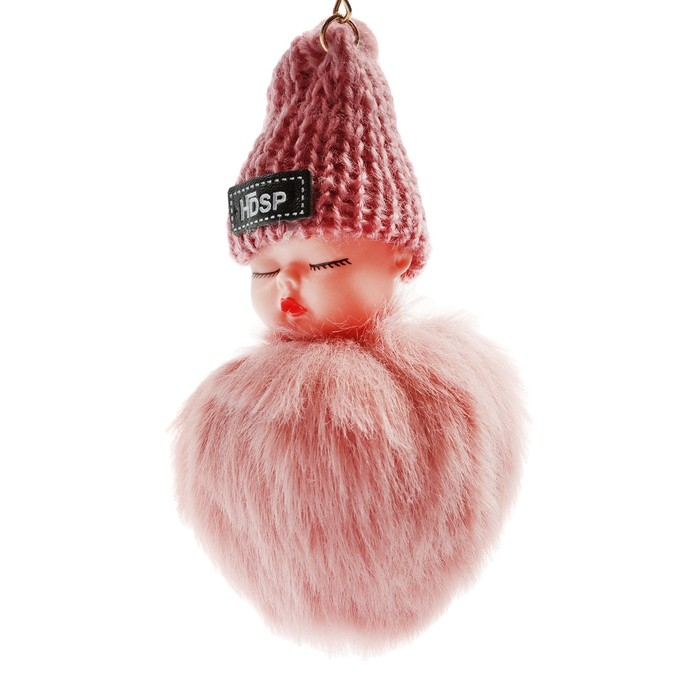 Брелок для ключей, пушистая кукла, 10×8 см