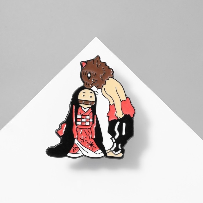 Значок «Япония» милота, цветной в чёрном металле Значок «Япония» милота, цветной в чёрном металле