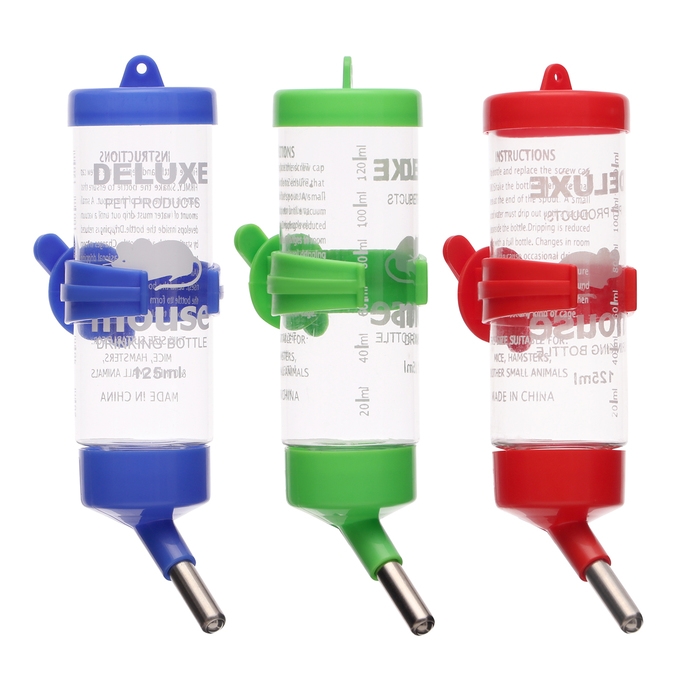 Поилка для грызунов 125 мл, 12,5 Х 4,5 см, микс цветов Поилка для грызунов 125 мл, 12,5 Х 4,5 см, микс цветов