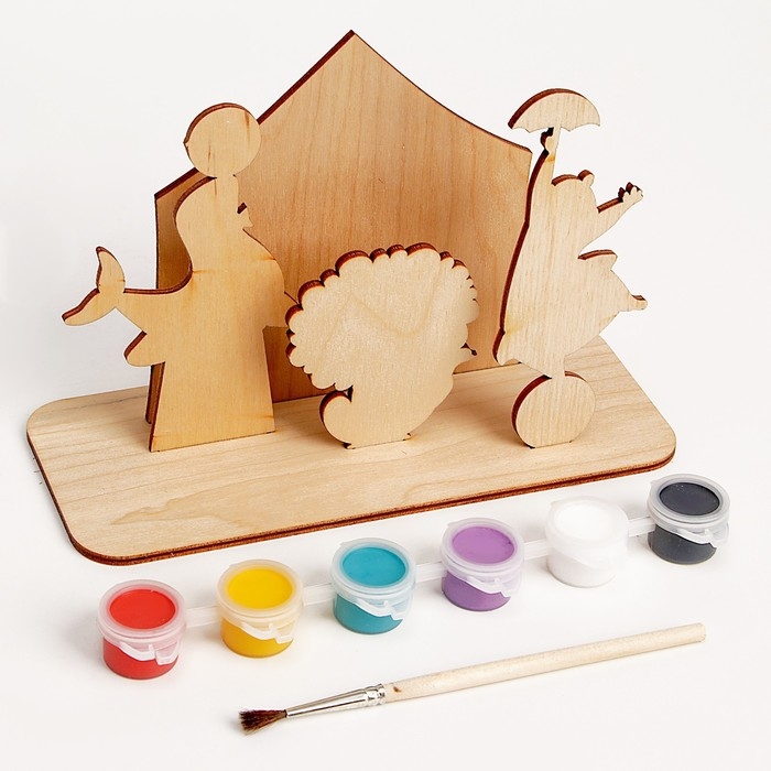 Роспись по дереву «Представление в цирке», сувенир Роспись по дереву «Представление в цирке», сувенир