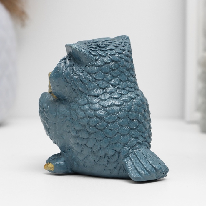 Фигура Фигура "Сова с книгами" серо-голубой 10х6х6см
