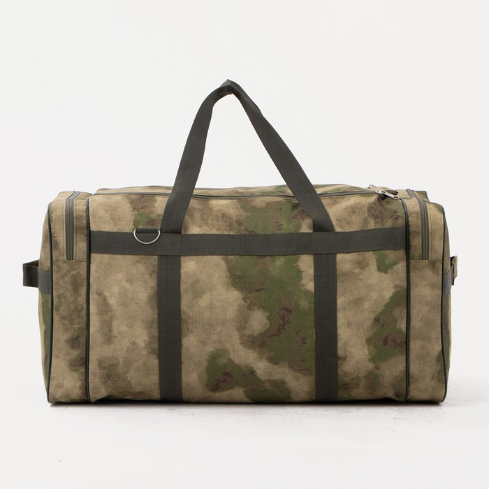Сумка дорожная на молнии, 3 наружных кармана, длинный ремень, цвет камуфляж/хаки Сумка дорожная на молнии, 3 наружных кармана, длинный ремень, цвет камуфляж/хаки