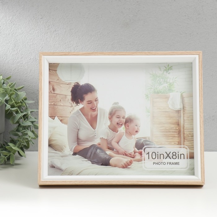 Фоторамка дерево, стекло 13х18 см Фоторамка дерево, стекло 13х18 см "Эко лайт" бежево-белая 3х22х27 см