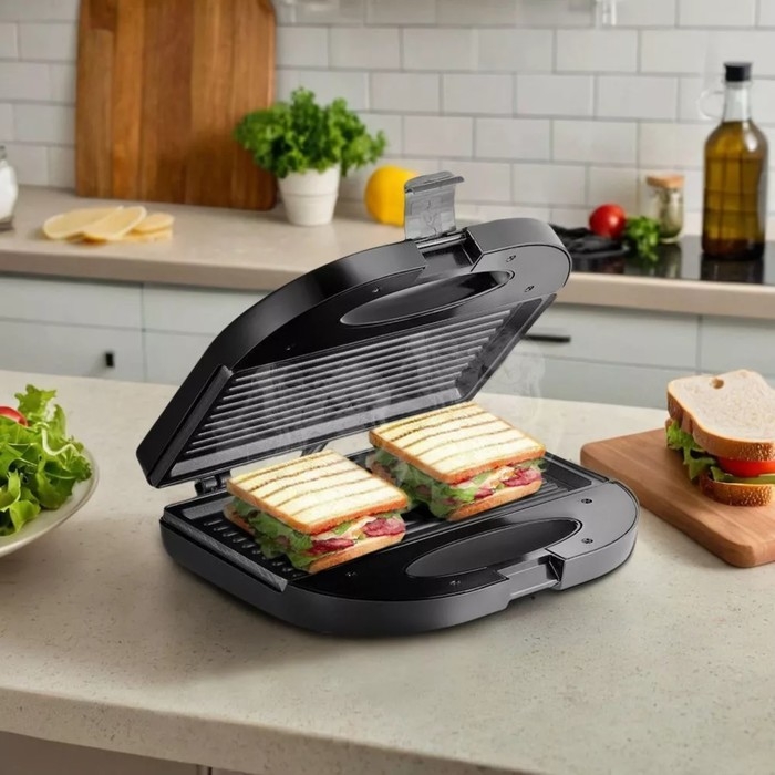 Бутербродница Kitfort КТ-3667, 750 Вт, 27.9х10.8 см, чёрная