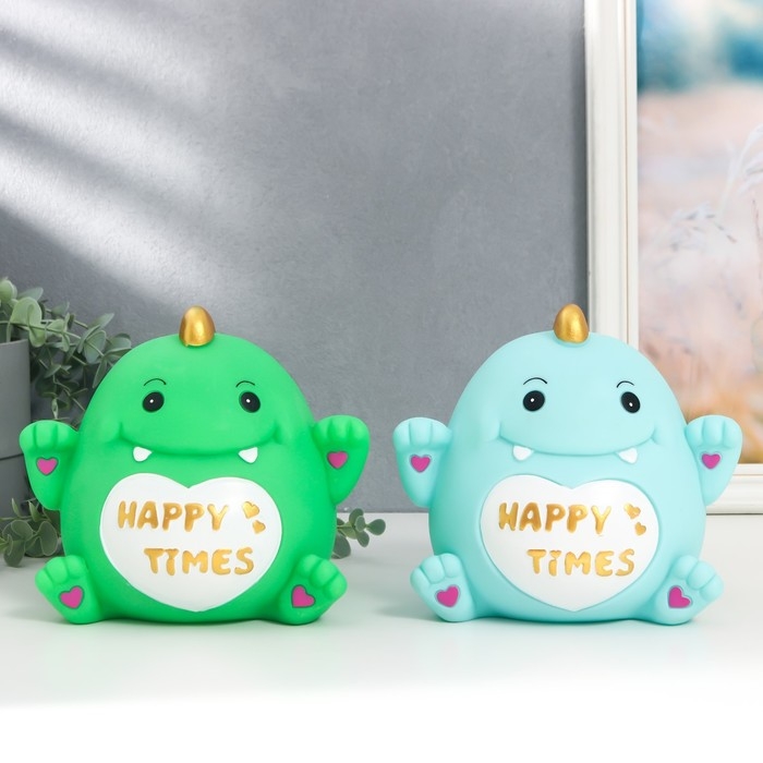 Копилка пластик Копилка пластик "Дракончик - пухляш" МИКС 18х18,5х17 см