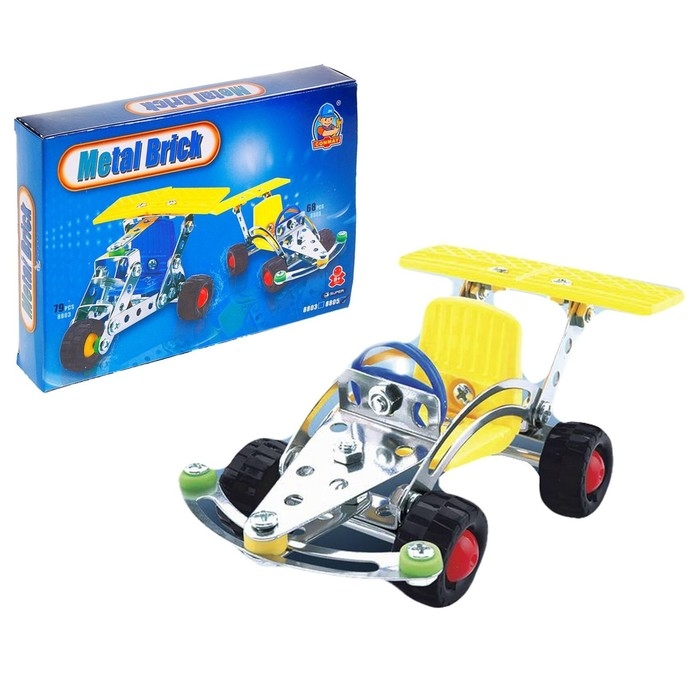 Конструктор металлический «Гонка», 68 деталей Конструктор металлический «Гонка», 68 деталей