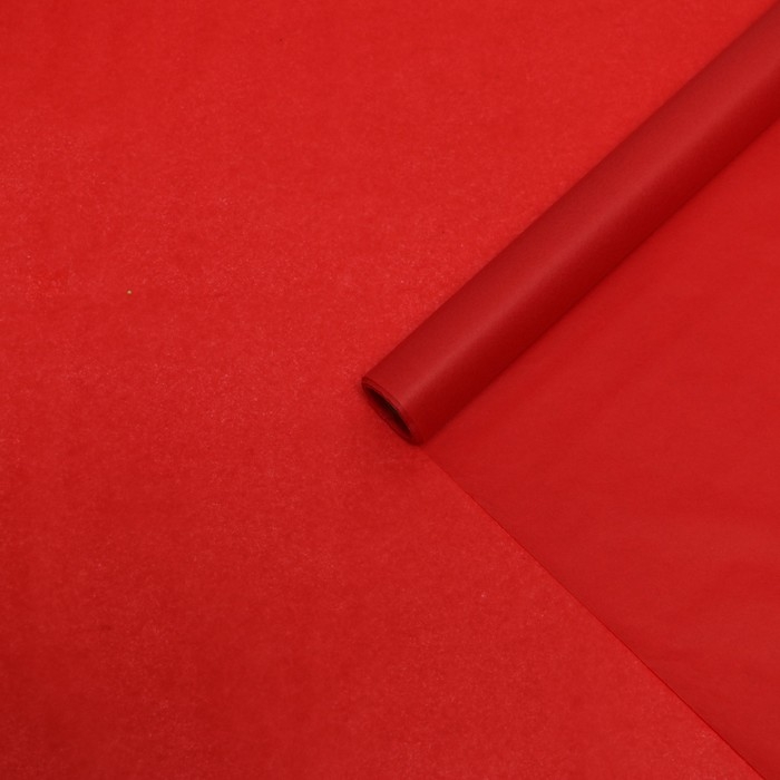 Бумага упаковочная тишью, красный, 50см х 10 м