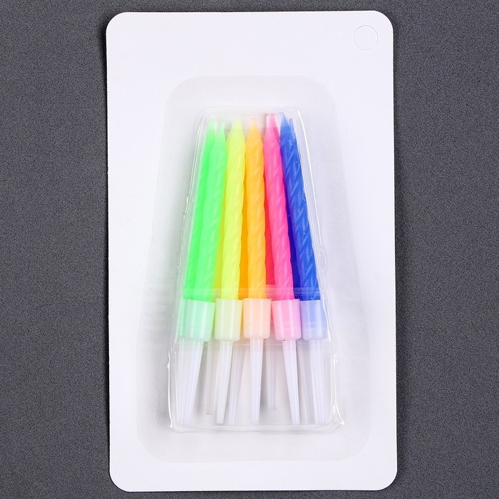 Набор для украшения торта: топпер &laquo;С днём рождения&raquo;, 1 шт., 10 свечей