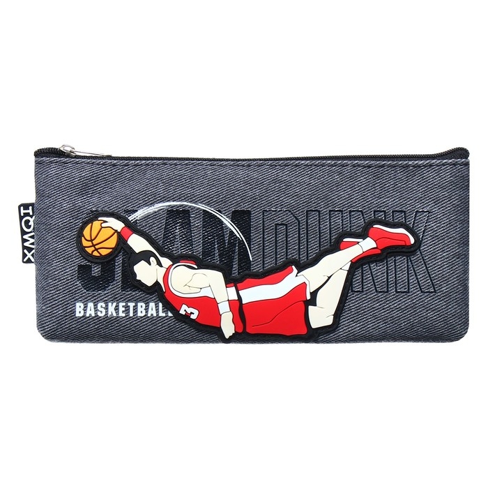 Пенал школьный на молнии Пенал школьный на молнии "Баскетбол", микс