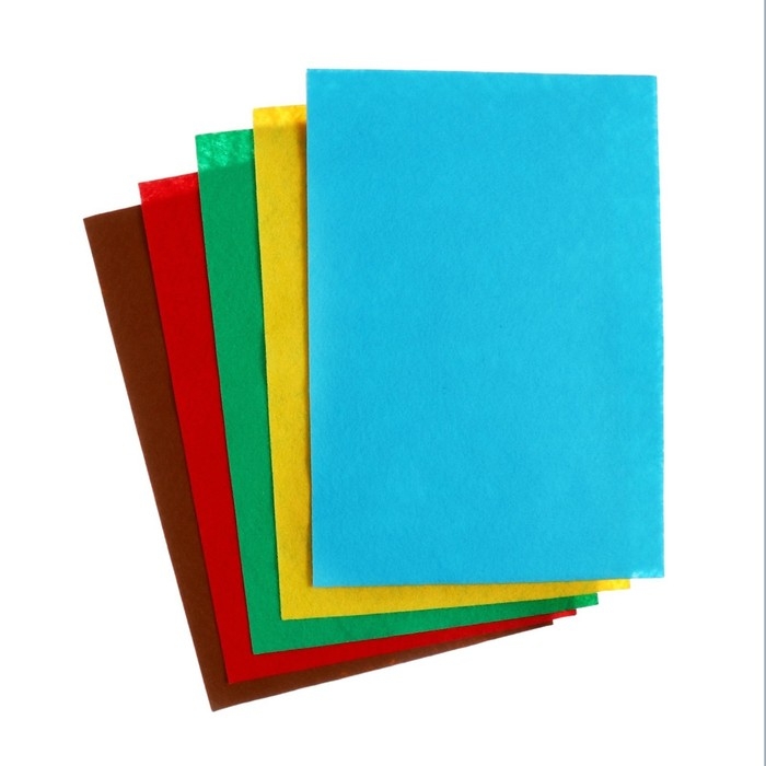 Фетр цветной набор, толщина-2 мм, формат А4, мягкий, 5 листов, 5 цветов, насыщенные цвета Фетр цветной набор, толщина-2 мм, формат А4, мягкий, 5 листов, 5 цветов, насыщенные цвета