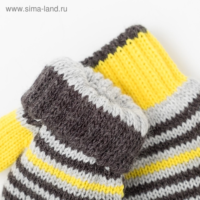Варежки детские двойные, цвет жёлтый, размер 12 Варежки детские двойные, цвет жёлтый, размер 12