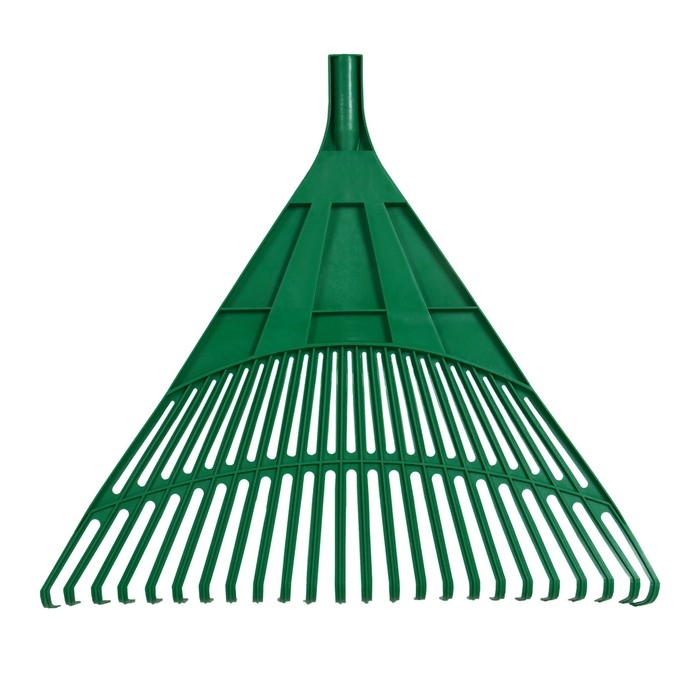 Грабли веерные, пластинчатые, 24 зубца, пластик, тулейка 25 мм, без черенка Грабли веерные, пластинчатые, 24 зубца, пластик, тулейка 25 мм, без черенка