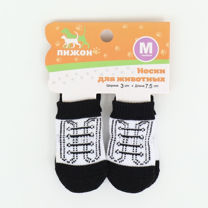 Носки нескользящие, размер M (3/4 * 7 см), набор 4 шт, кеды Носки нескользящие, размер M (3/4 * 7 см), набор 4 шт, кеды